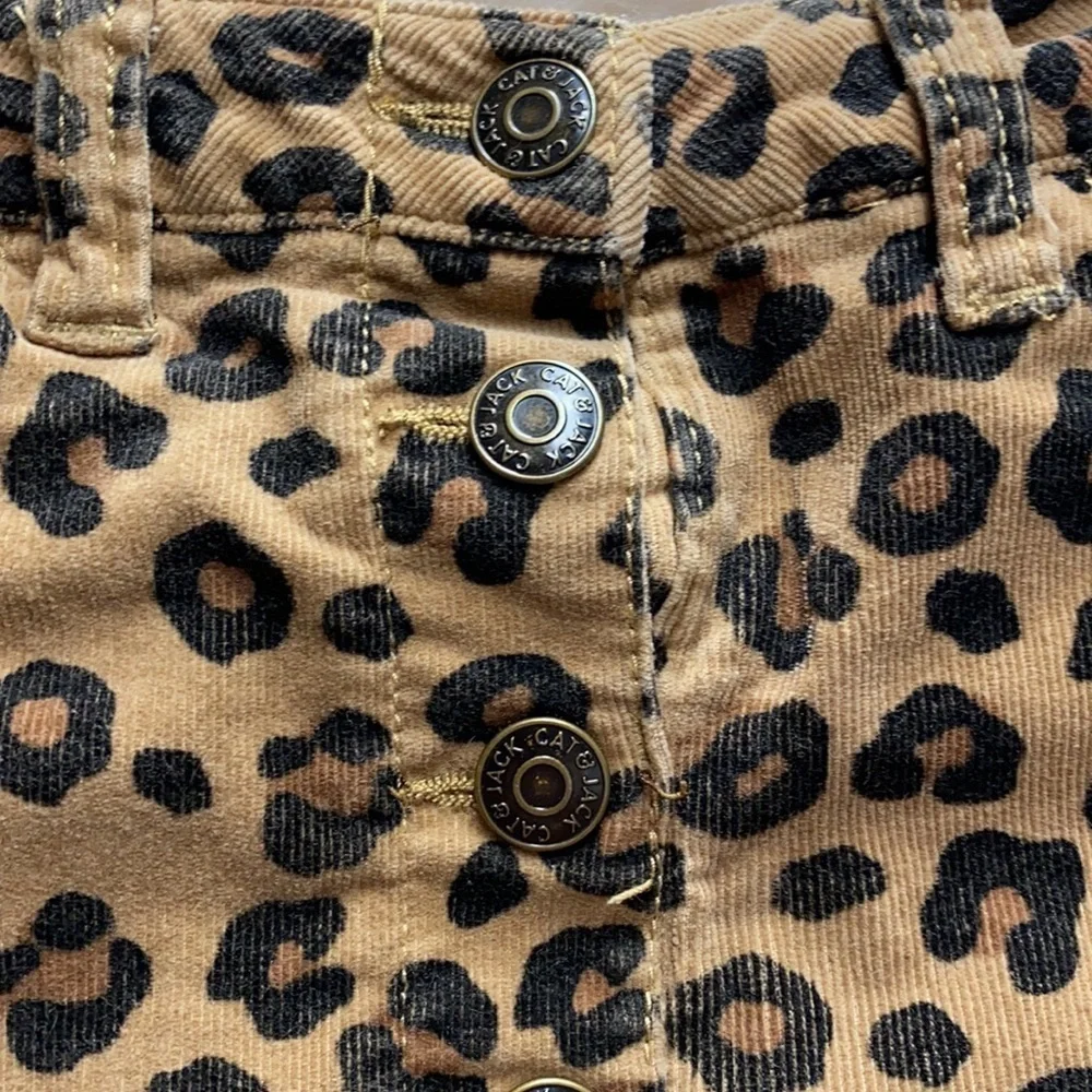 CAT & JACK Leopard Print Corduroy Skirt Sz XS/4-5